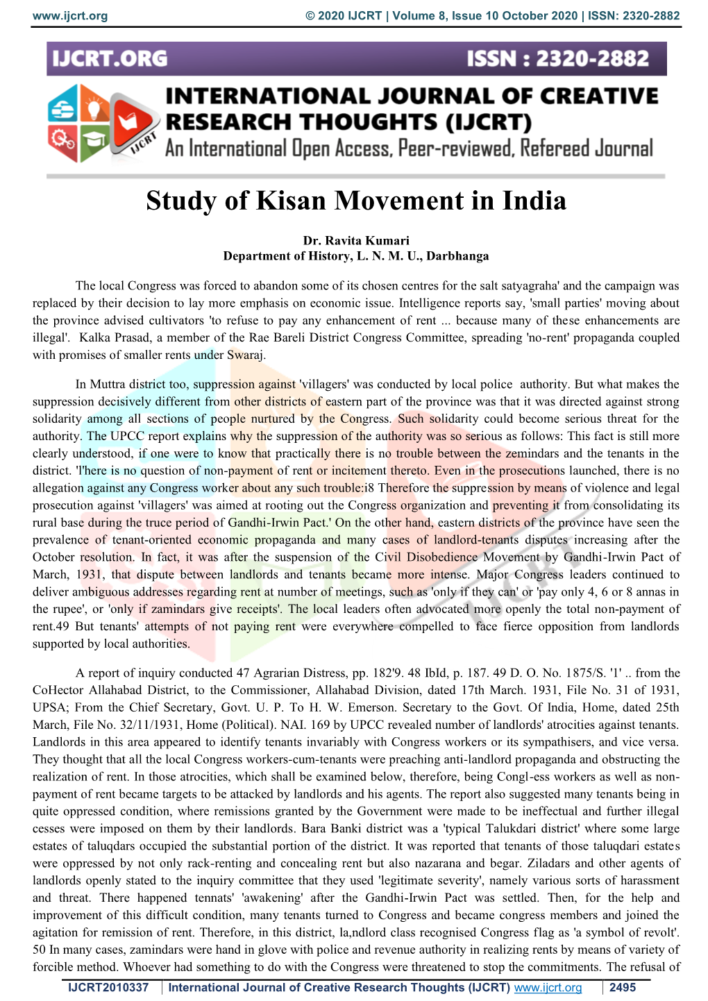 Study of Kisan Movement in India