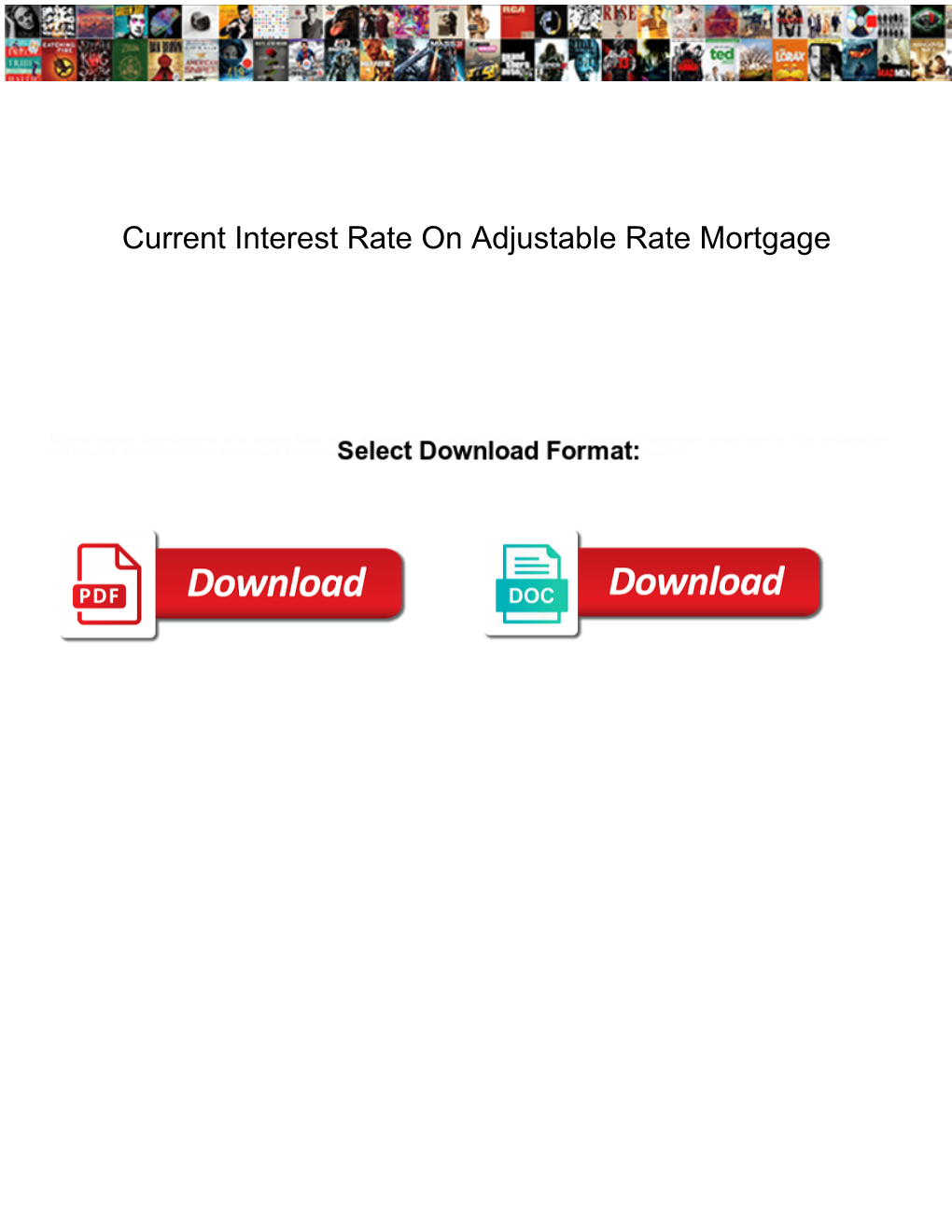 Current Interest Rate on Adjustable Rate Mortgage