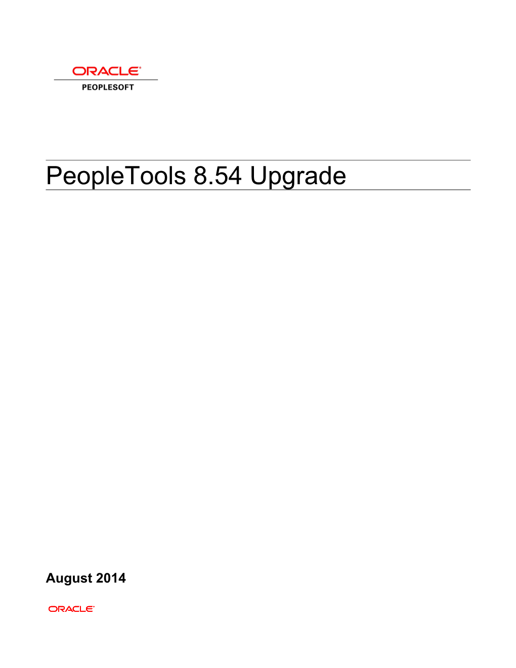 Peopletools 8.54 Upgrade