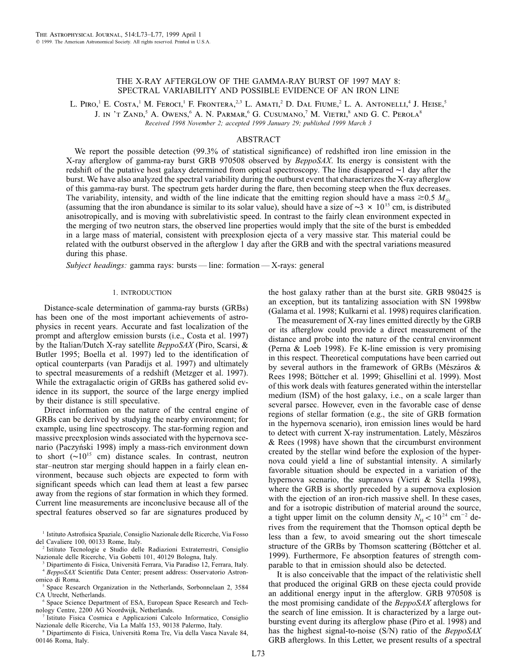 The X-Ray Afterglow of the Gamma-Ray Burst of 1997 May 8: Spectral Variability and Possible Evidence of an Iron Line L