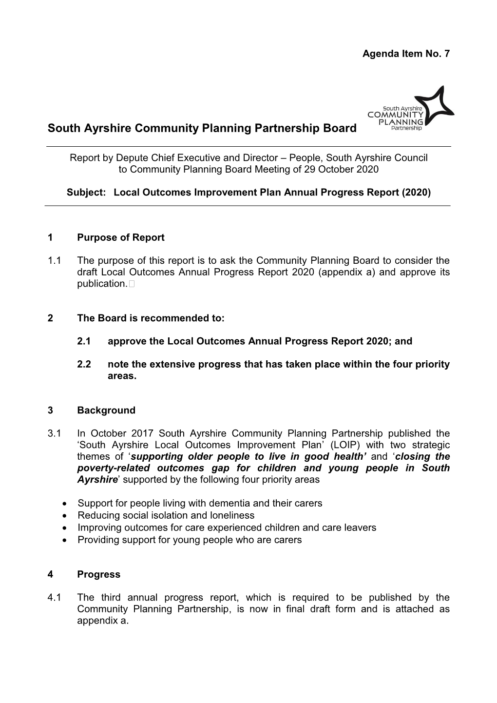 South Ayrshire Community Planning Partnership Board