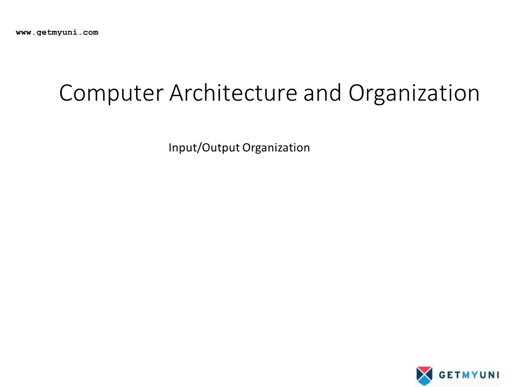 Computer Architecture and Organization