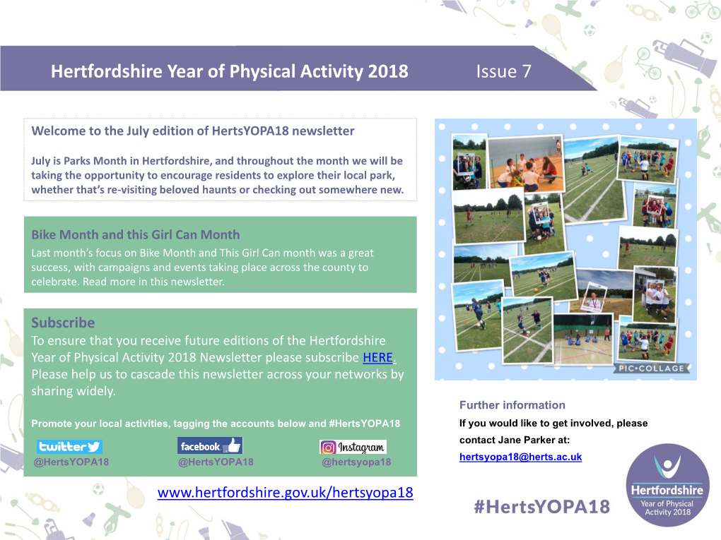Hertfordshire Year of Physical Activity 2018 Issue 7