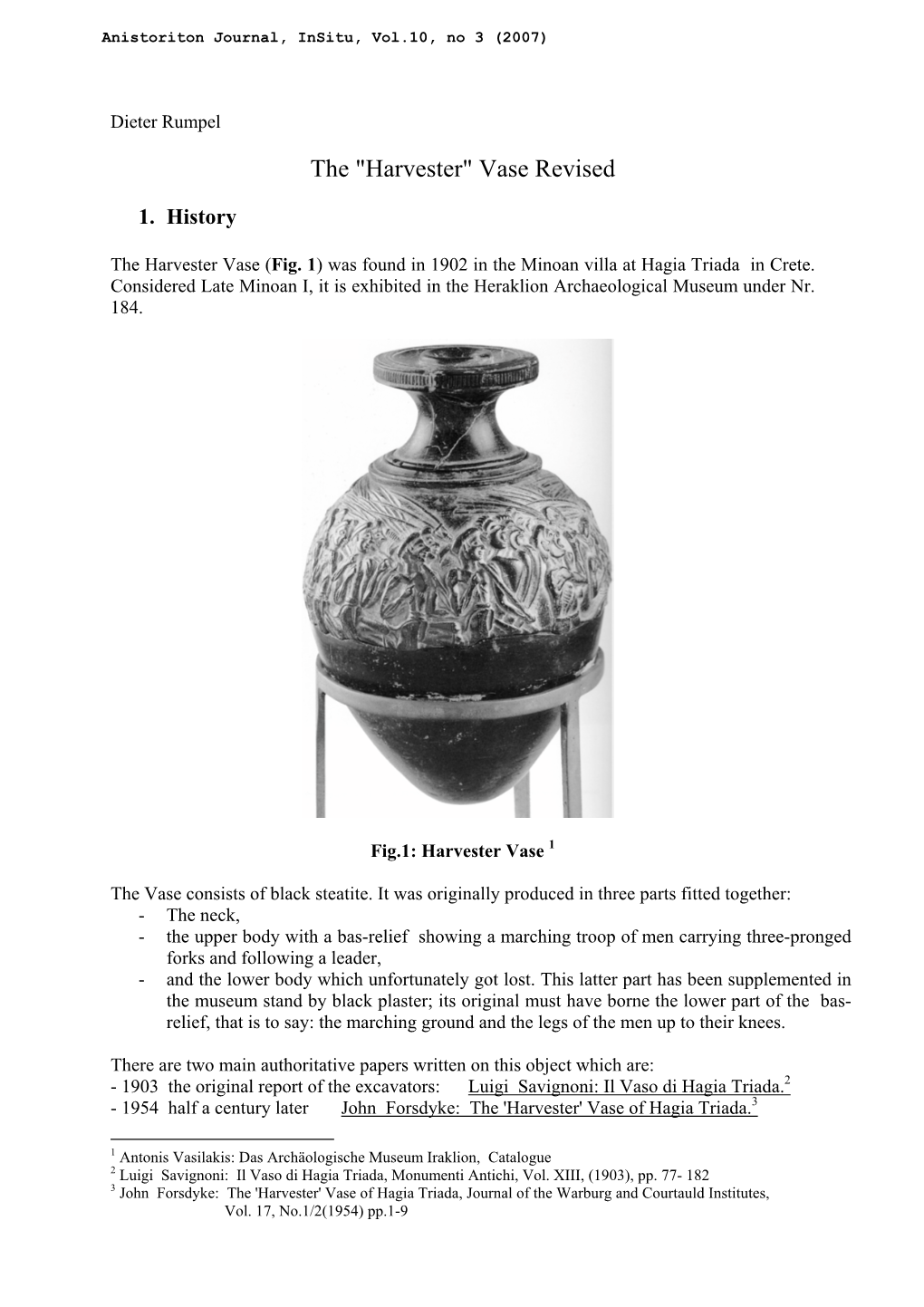 The Minoan 'Harvester' Vase Revised