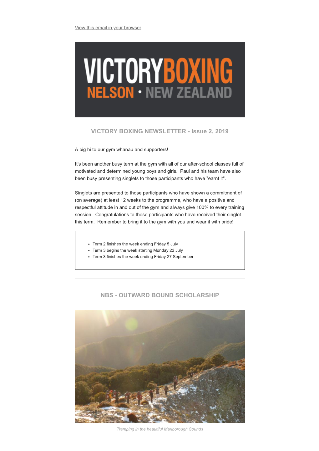 VICTORY BOXING NEWSLETTER - Issue 2, 2019