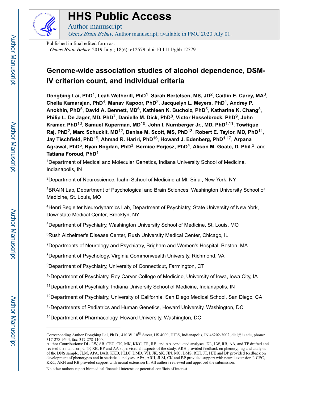 Genome-Wide Association Studies of Alcohol Dependence, DSM-IV