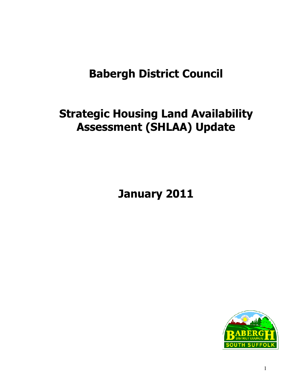 Babergh District Council Strategic Housing Land Availability Assessment (SHLAA) Report