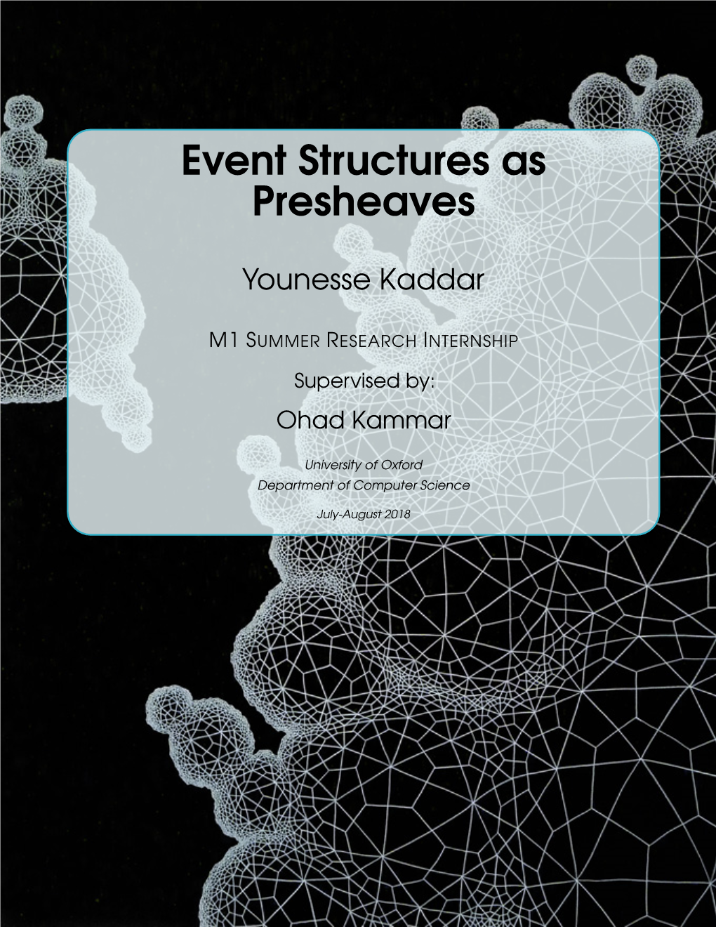 Event Structures As Presheaves