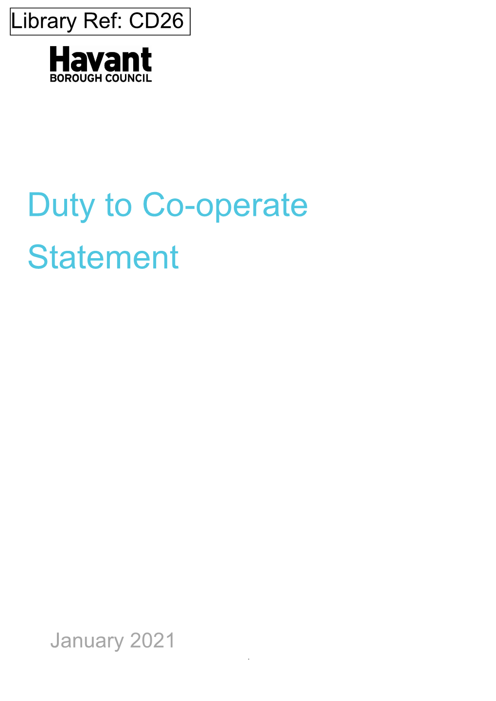 Duty to Co-Operate Statement
