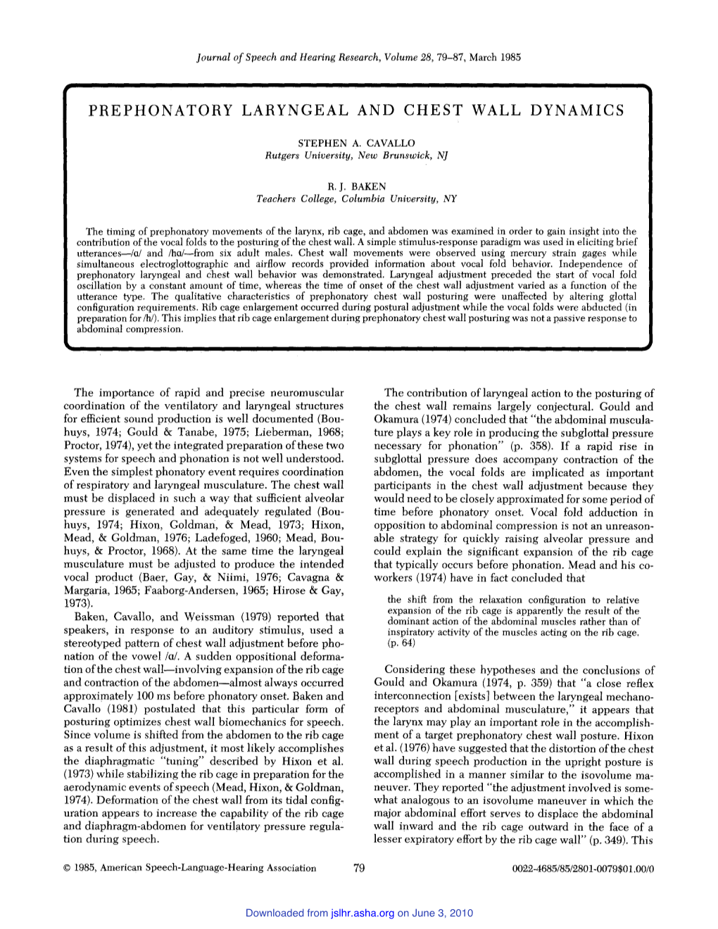 Prephonatory Laryngeal and Chest Wall Dynamics