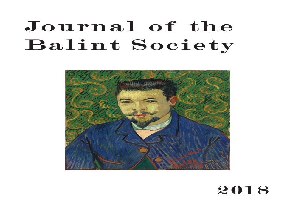 Journal of the Balint Society Vol. 46 2018