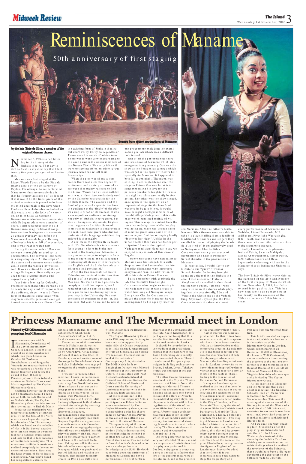 Princess Maname and the Mermaid Meet in London Narrated by K.N.O.Dharmadasa with Sinhala Folk Melodies