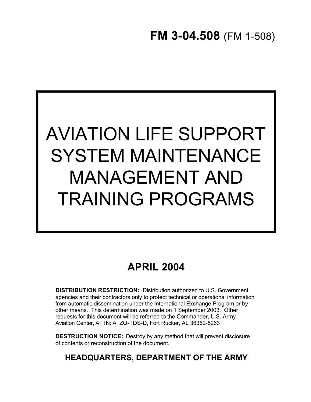 Aviation Life Support System Maintenance Management and Training Programs
