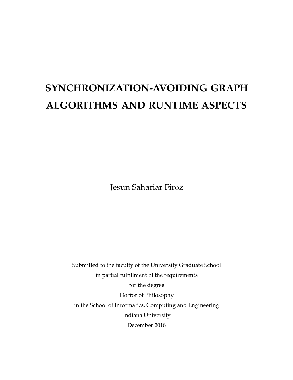 Synchronization-Avoiding Graph Algorithms and Runtime Aspects