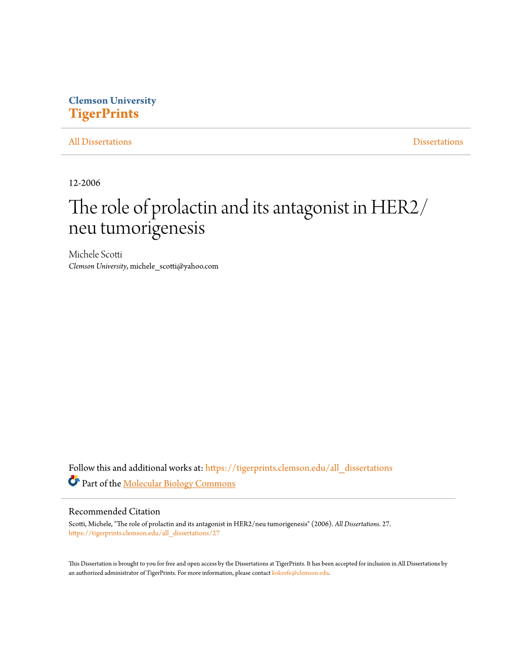 The Role of Prolactin and Its Antagonist in HER2/Neu Tumorigenesis