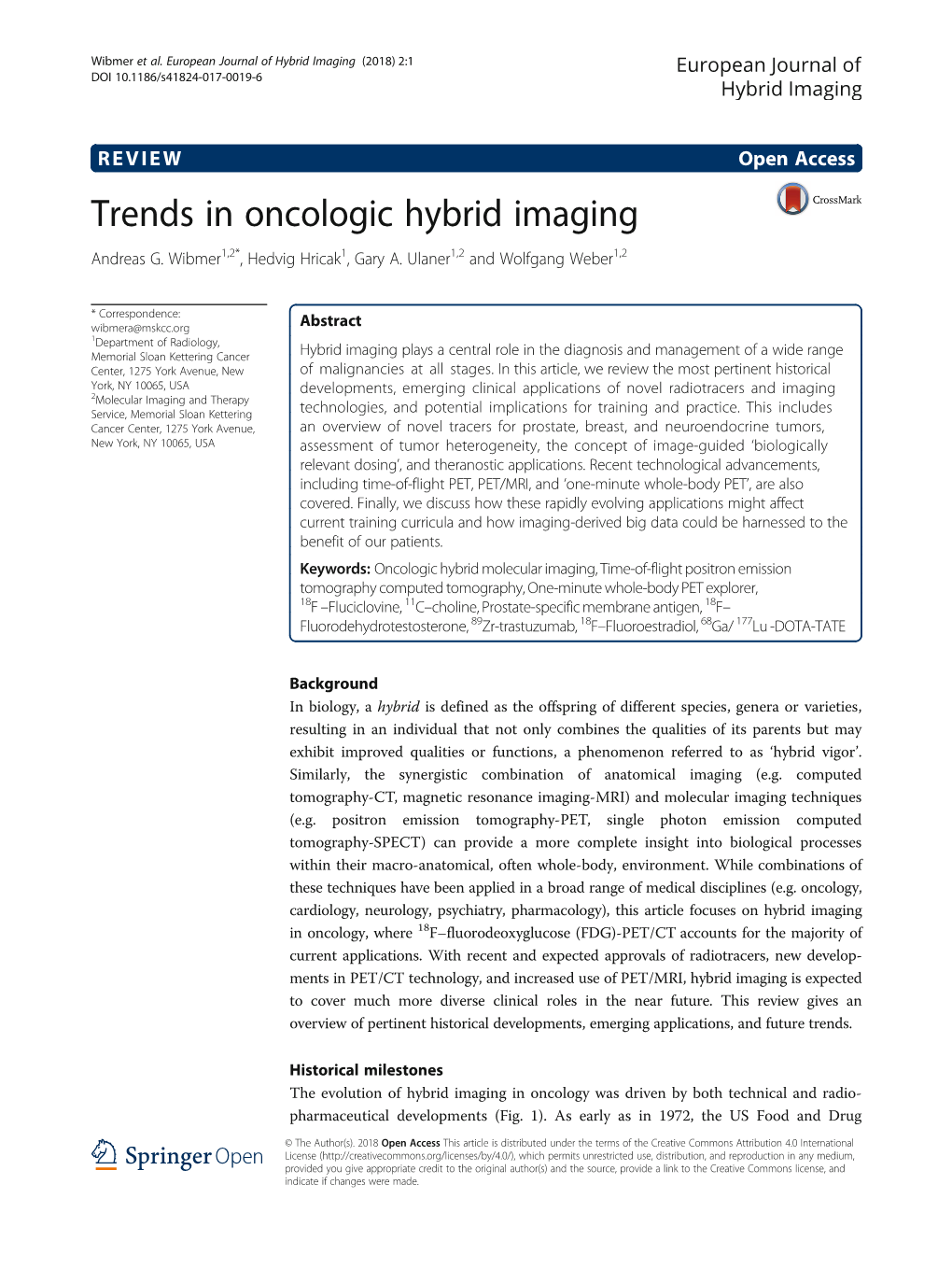 Trends in Oncologic Hybrid Imaging Andreas G