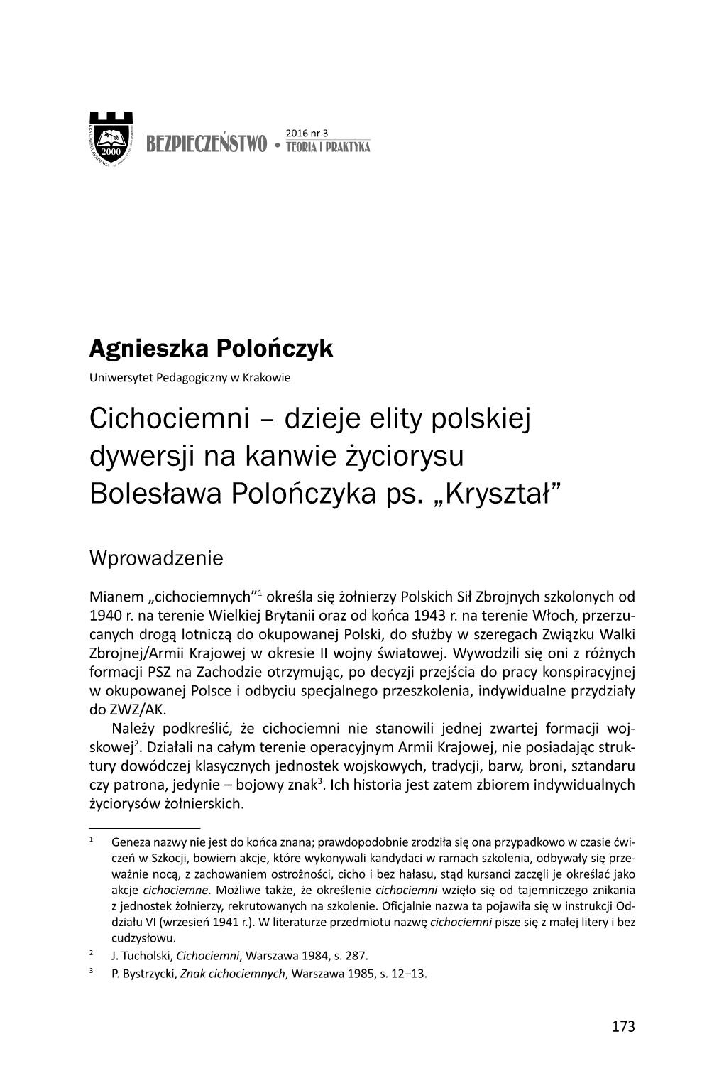 Cichociemni – Dzieje Elity Polskiej Dywersji Na Kanwie Życiorysu Bolesława Polończyka Ps