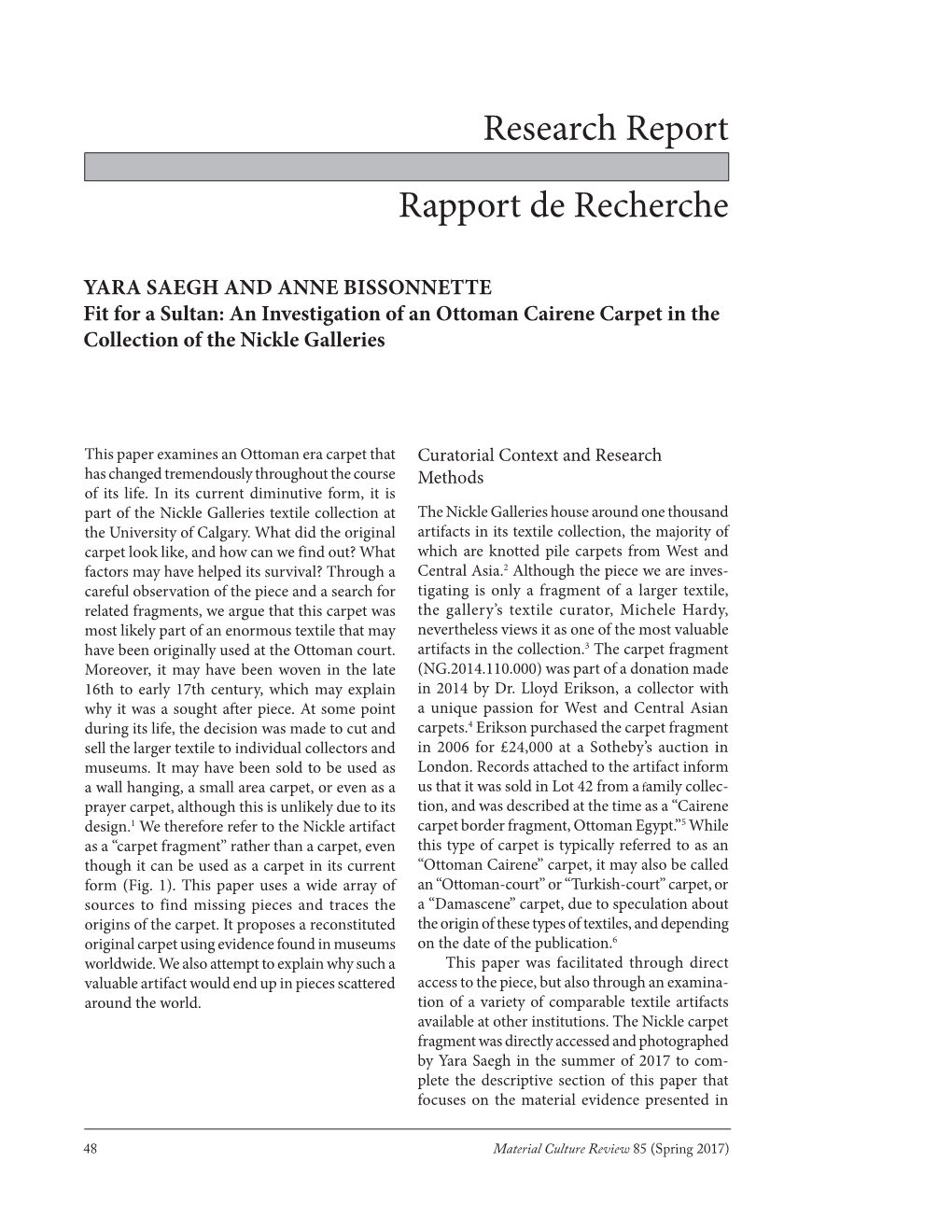 Research Report Rapport De Recherche