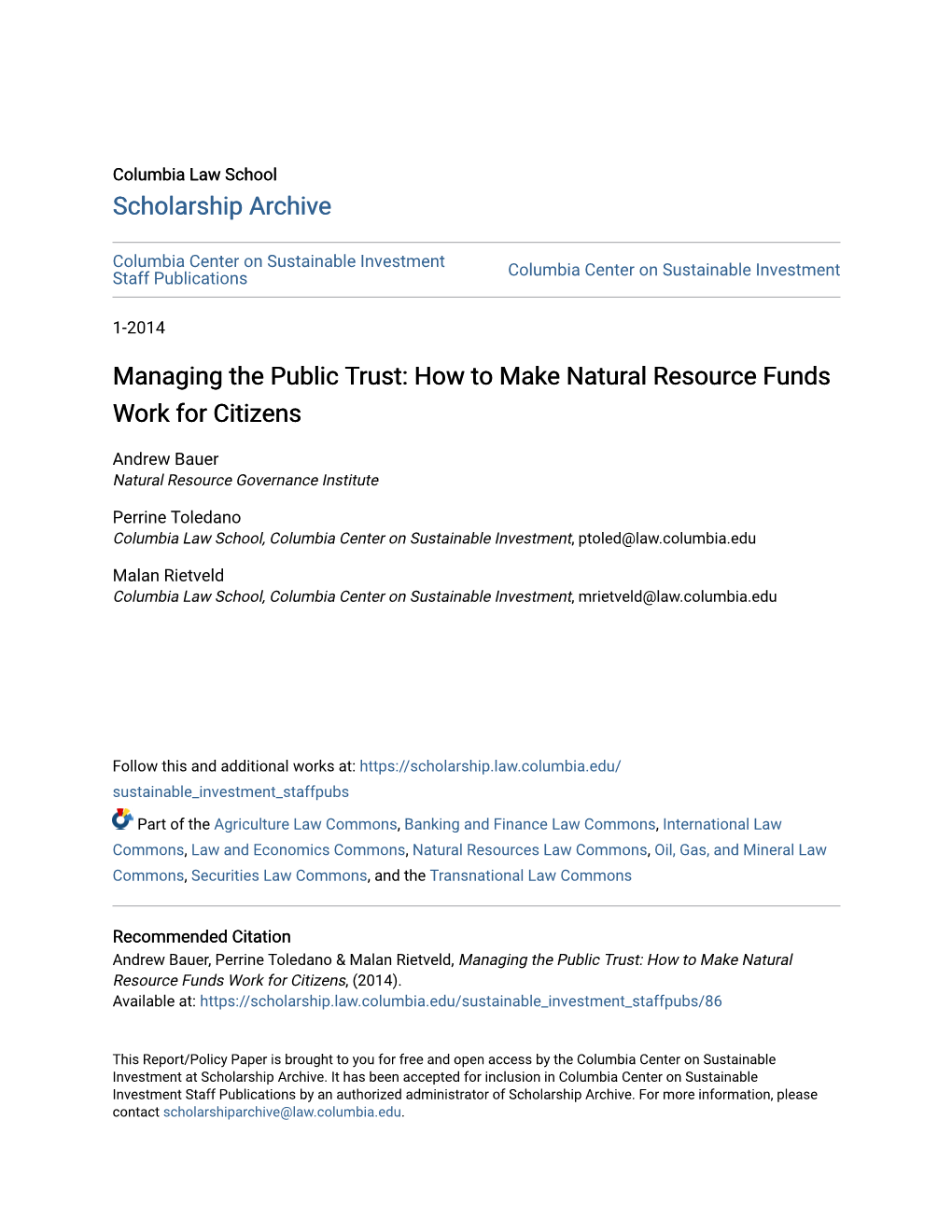 How to Make Natural Resource Funds Work for Citizens