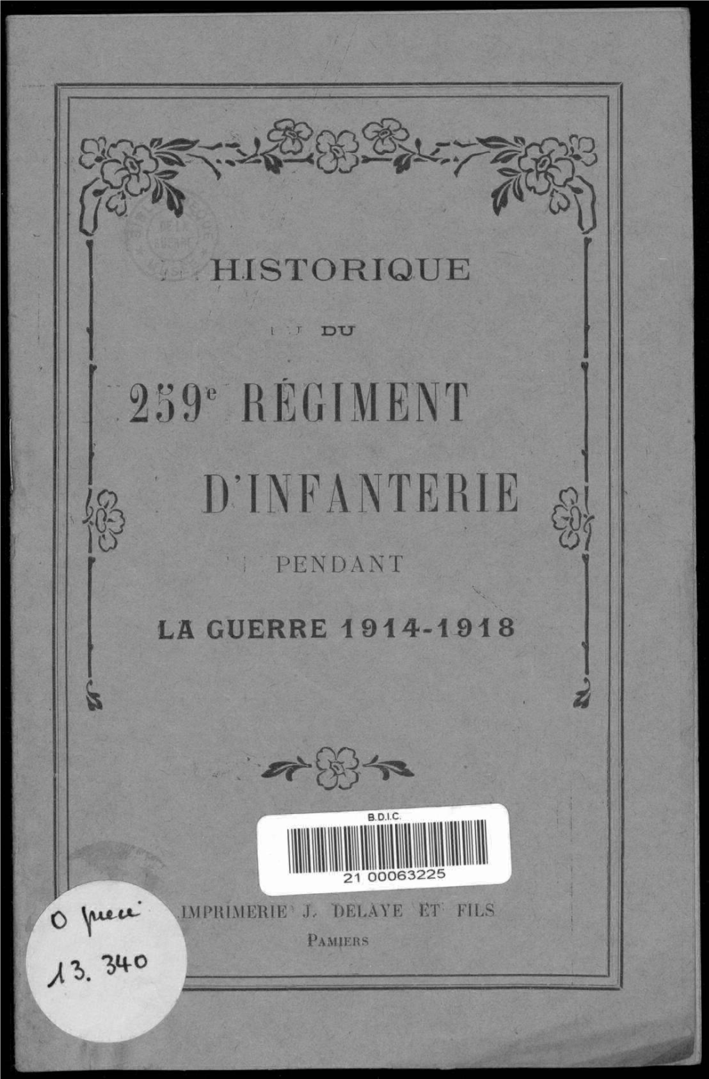 259E RÉGIMENT Ja D'infanterie