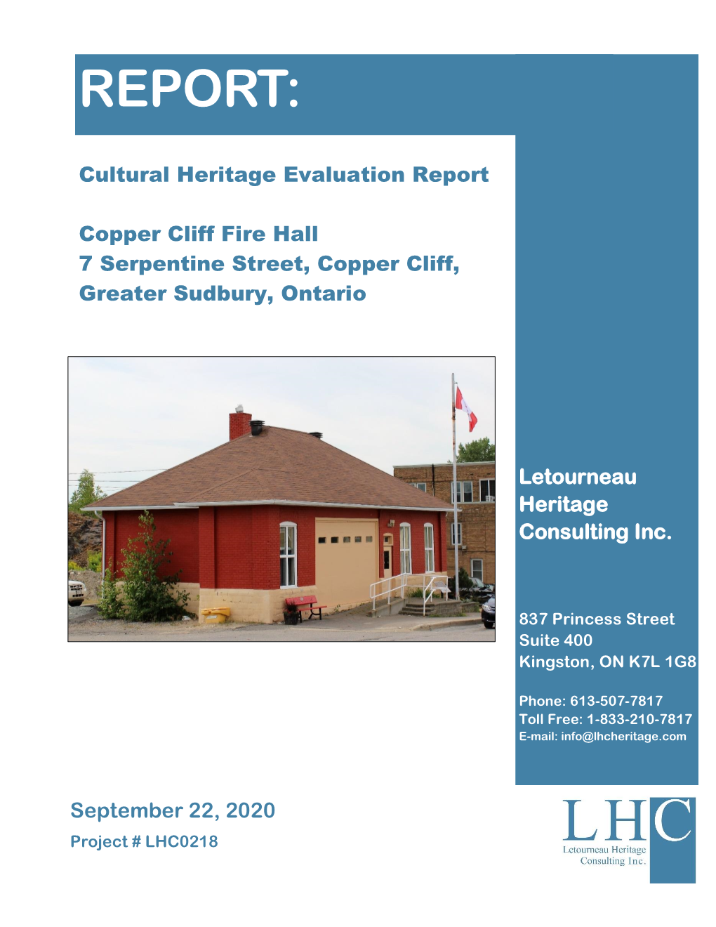 Cultural Heritage Evaluation Report