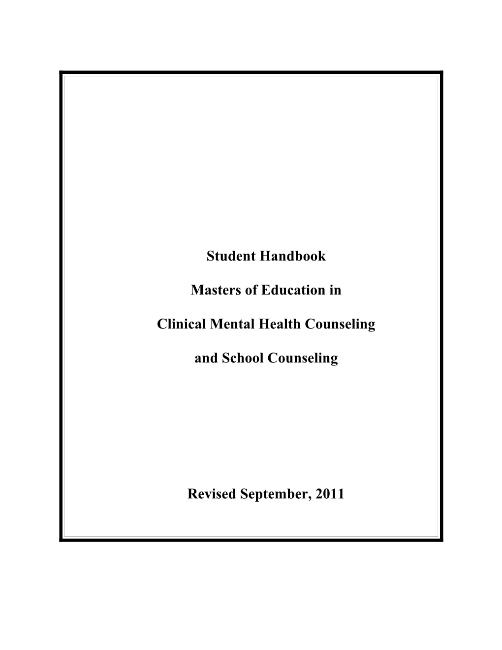 Clinical Mental Health Counseling