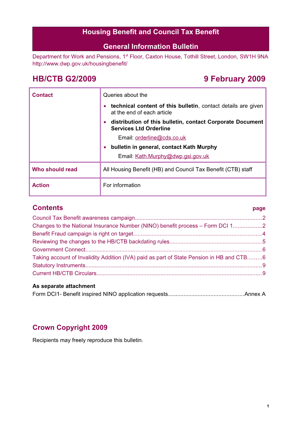 Housing Benefit and Council Tax Benefit Circular s5