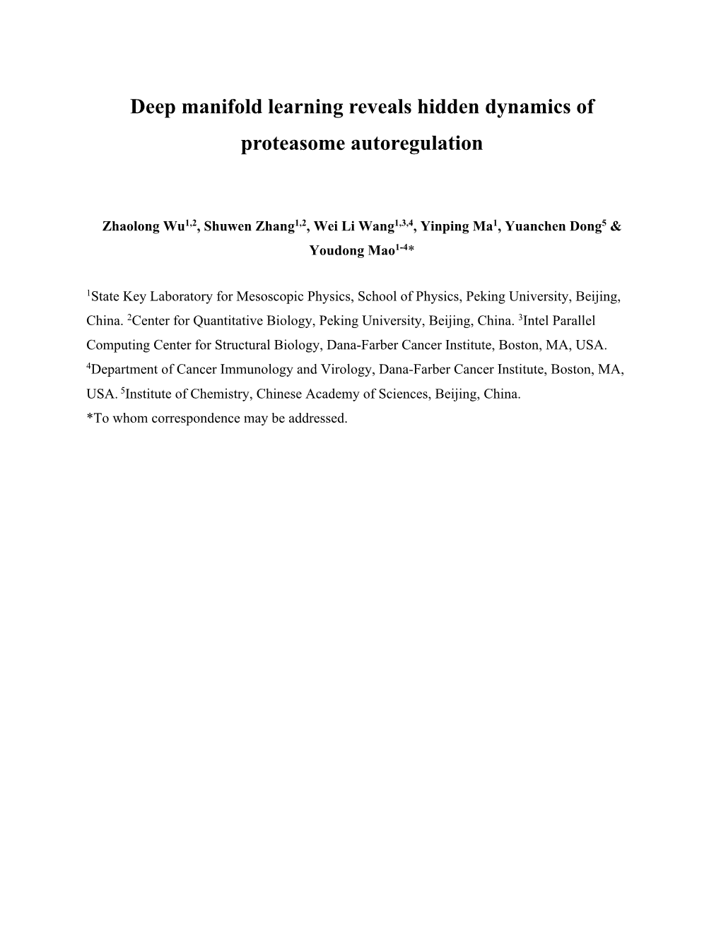 Deep Manifold Learning Reveals Hidden Dynamics of Proteasome Autoregulation