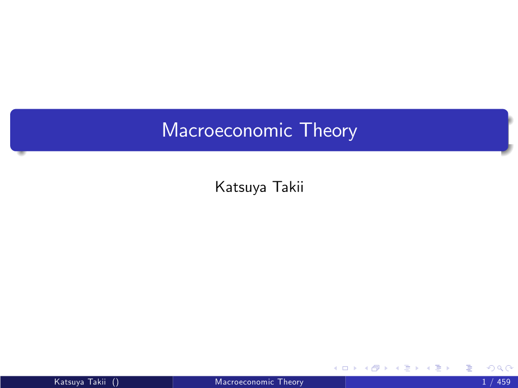 Macroeconomic Theory