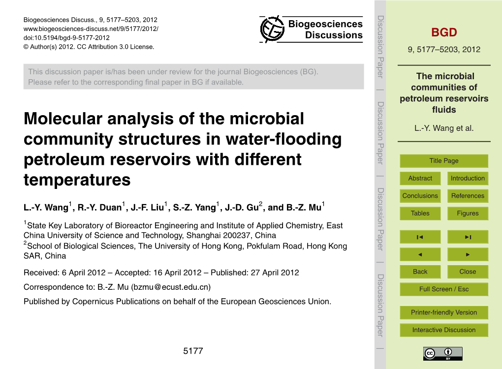 The Microbial Communities of Petroleum Reservoirs Fluids