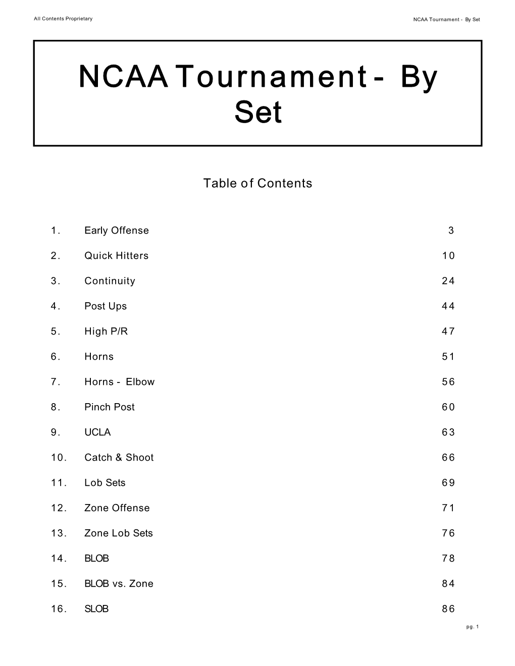 NCAA Tournament - by Set