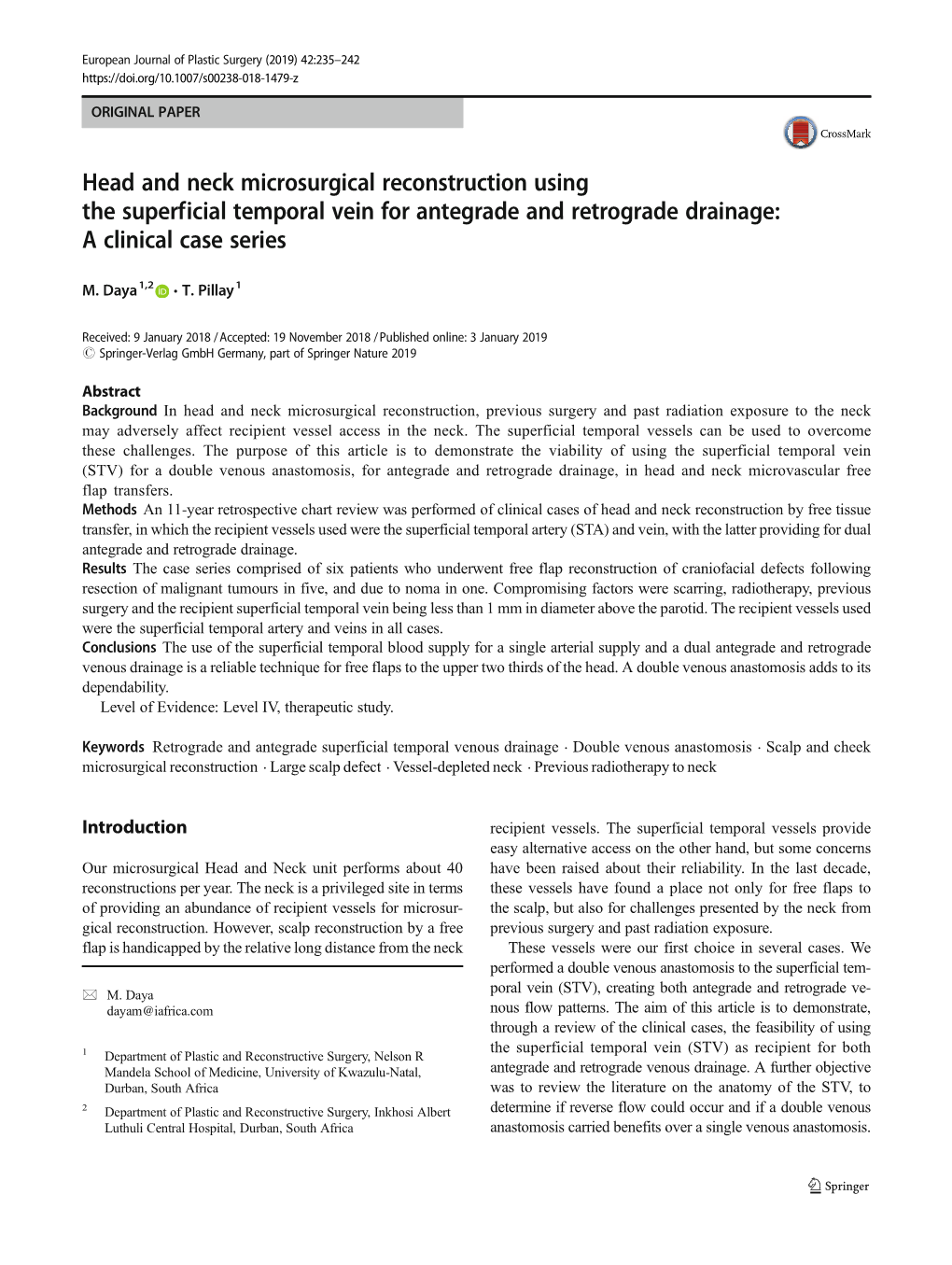 Head and Neck Microsurgical Reconstruction Using the Superficial Temporal Vein for Antegrade and Retrograde Drainage: a Clinical Case Series