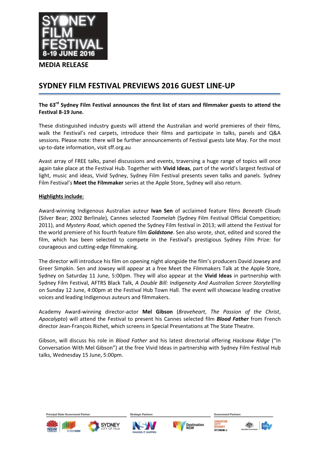 Festival Guest Announce 12/05/2016