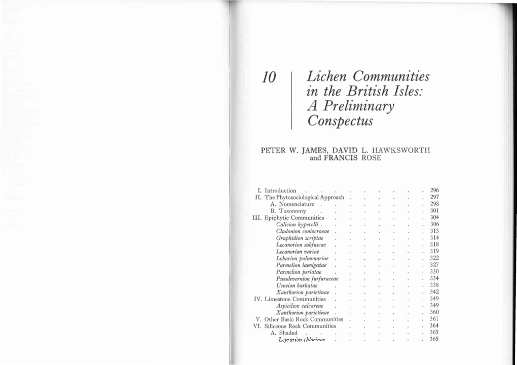 Lichen Communities in the British Isles: a Preliminary Conspectus