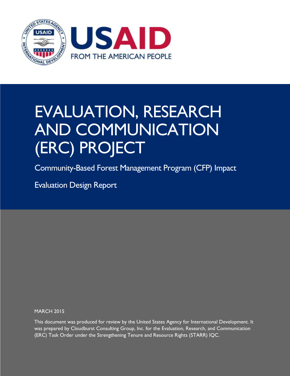 CFP Zambia Impact Evaluation Design Report