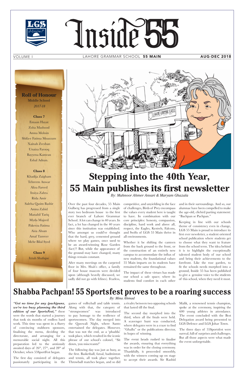 Stepping Into the 40Th Year, 55 Main Publishes Its First Newsletter