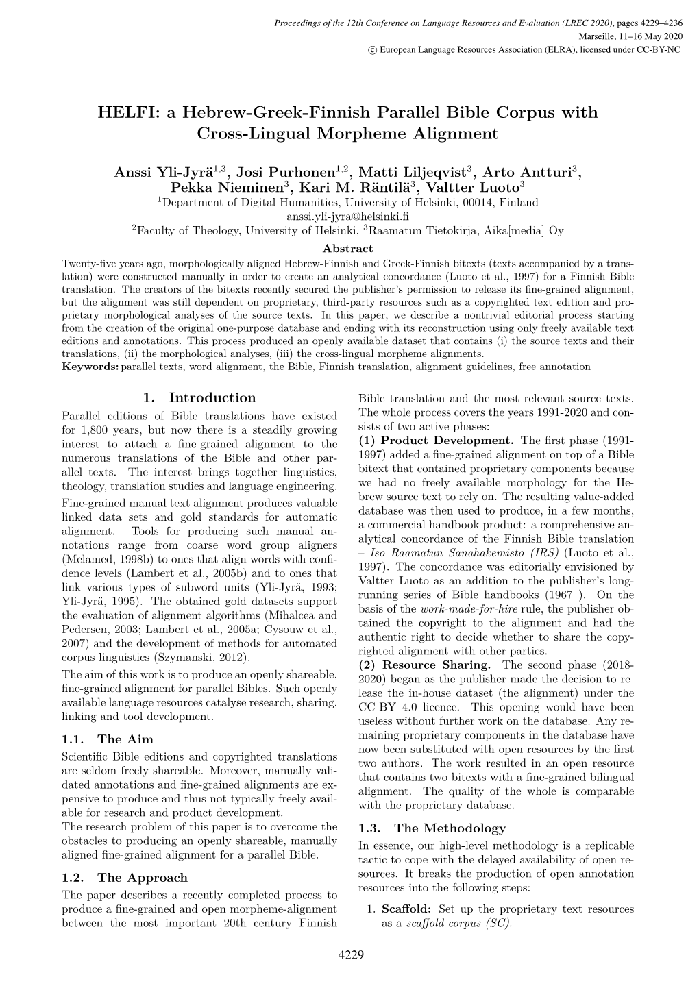 A Hebrew-Greek-Finnish Parallel Bible Corpus with Cross-Lingual Morpheme Alignment