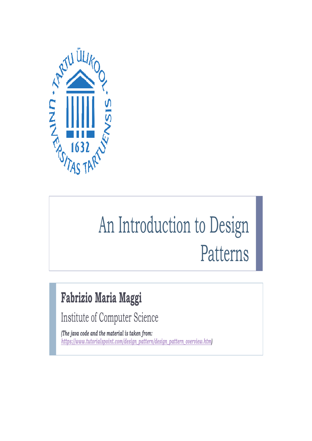 An Introduction to Design Patterns