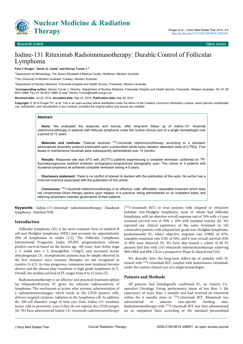 Nuclear Medicine & Radiation Therapy