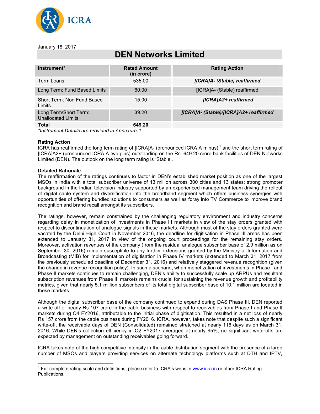 DEN Networks Limited