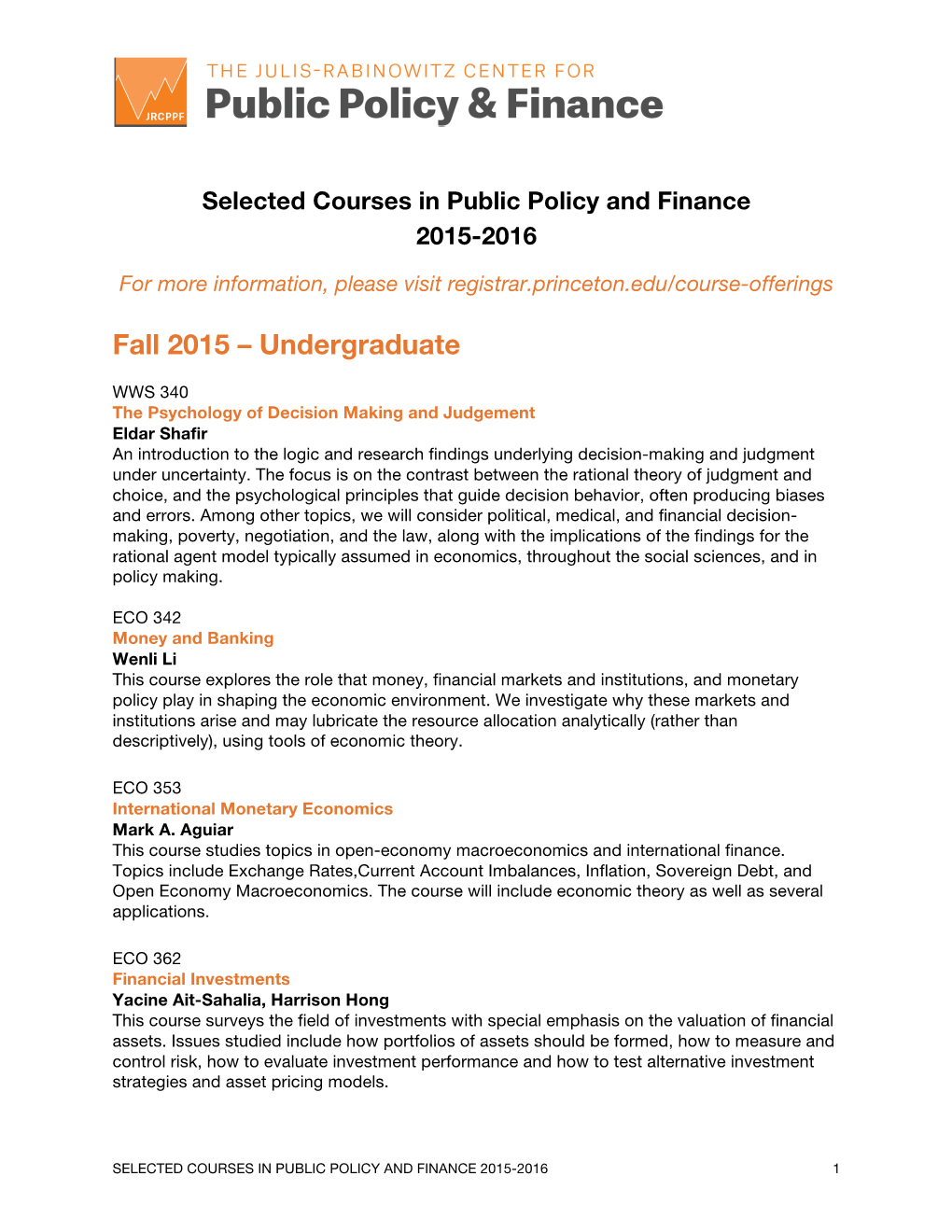 Fall 2015 – Undergraduate