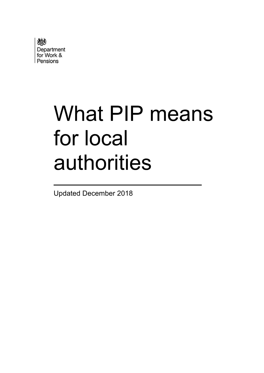 What PIP Means for Local Authorities