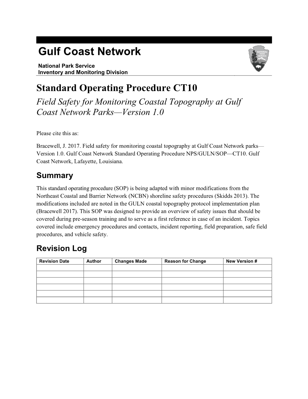 Standard Operating Procedure CT10: Field Safety for Monitoring Coastal