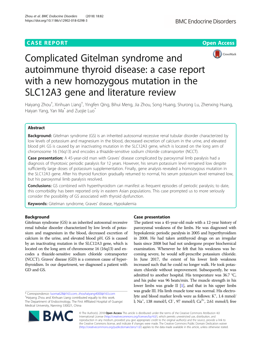 Complicated Gitelman Syndrome and Autoimmune Thyroid Disease
