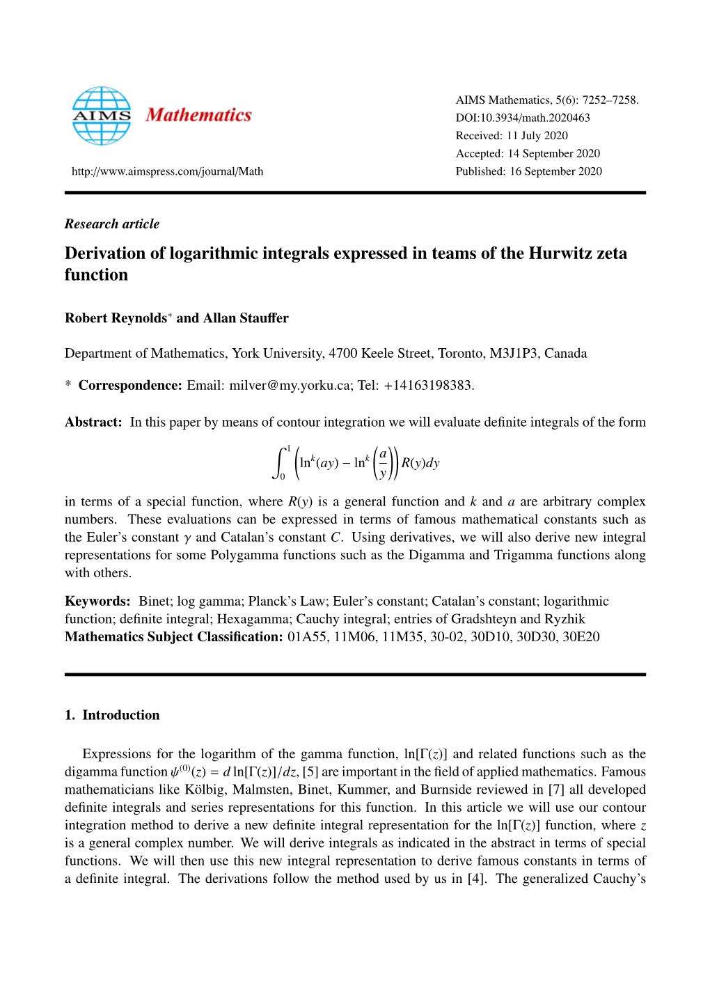 Derivation of Logarithmic Integrals Expressed in Teams of the Hurwitz Zeta Function