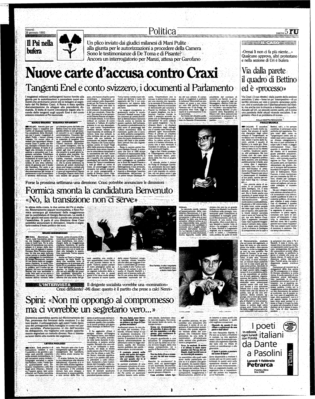 Nuove Calte D'accusa Contro Craxi