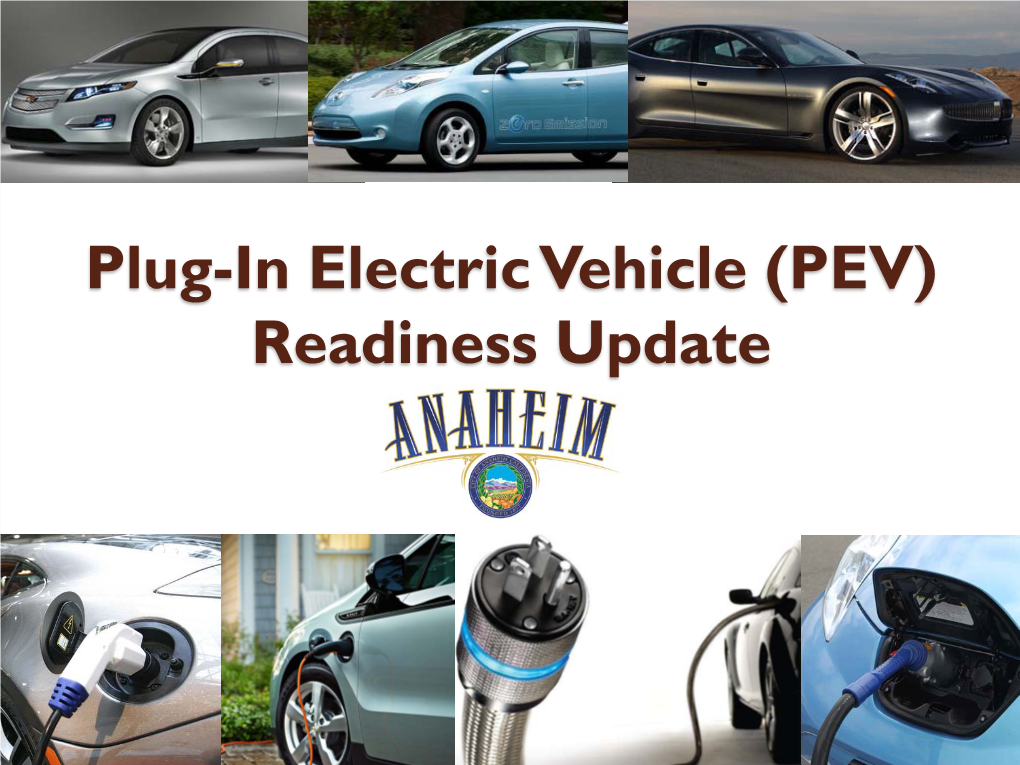 Updates on Plug-In Electric Vehicles at Anaheim