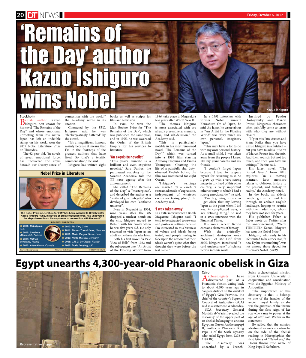 'Remains of the Day' Author Kazuo Ishiguro Wins Nobel