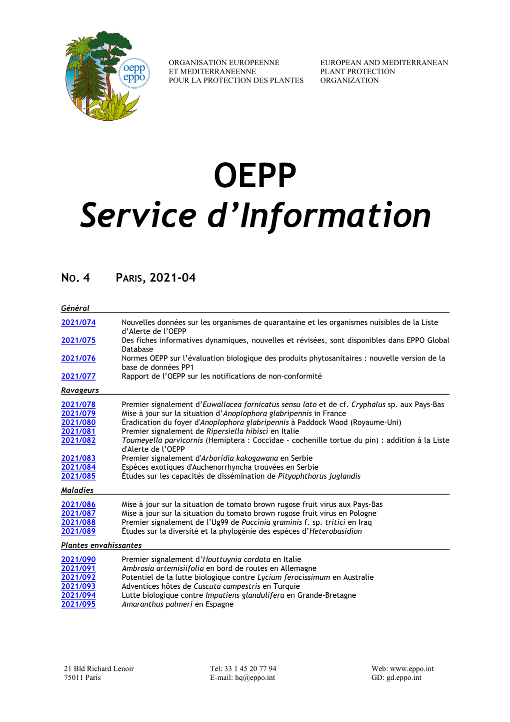 EPPO Reporting Service