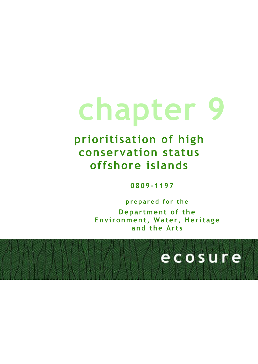 Chapter 9 Prioritisation of High Conservation Status Offshore Islands
